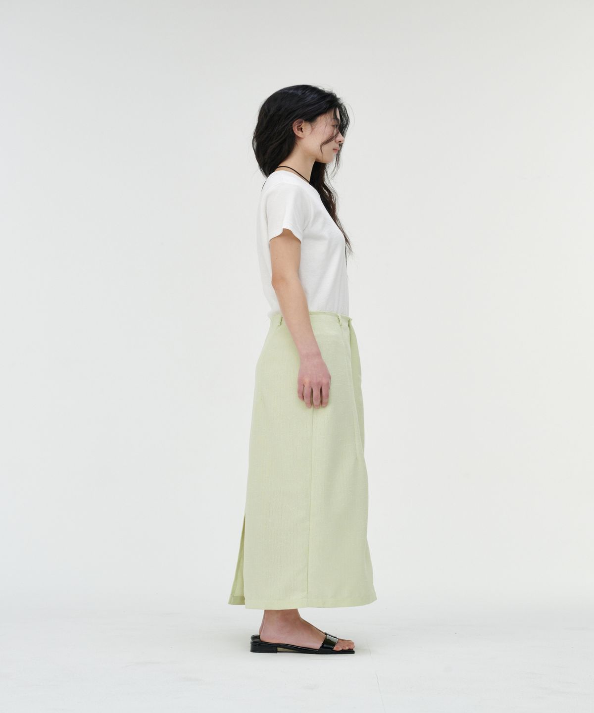 까롯(CARROTTE) Vintage Slub Cotton Ribbed Tee, White
