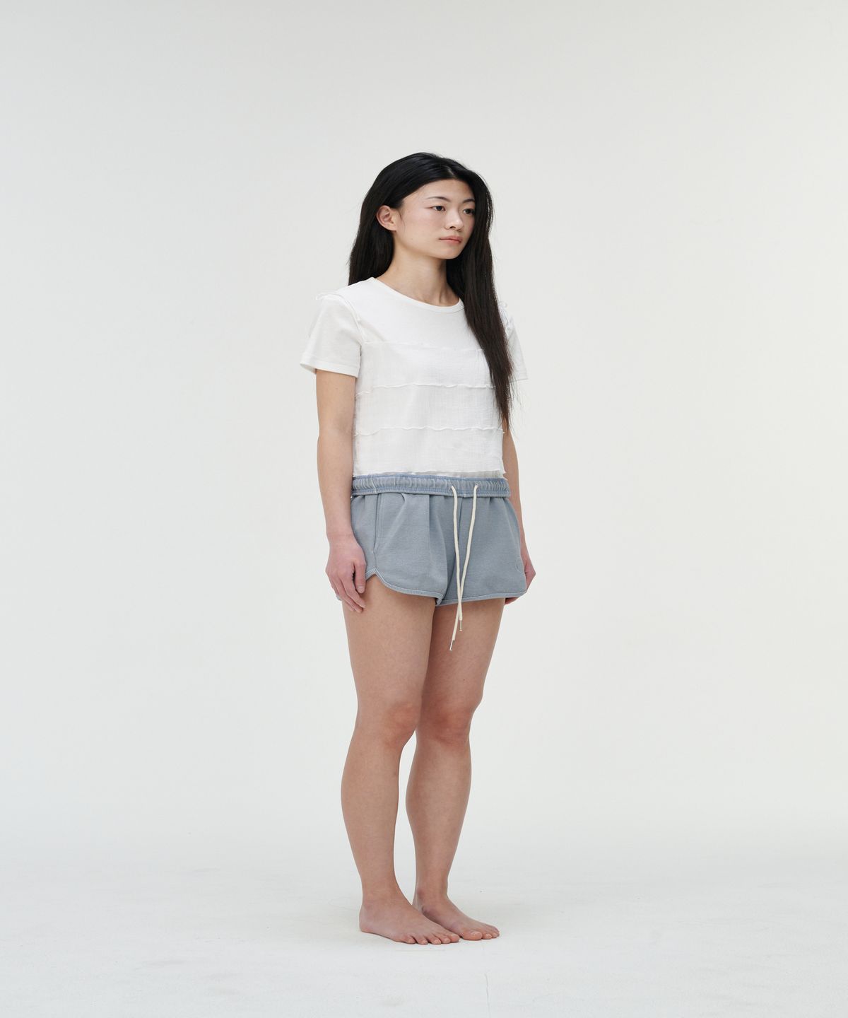 까롯(CARROTTE) Celeb Yoru Tiered Blouse, White