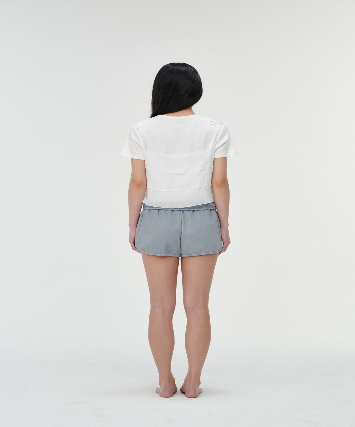 까롯(CARROTTE) Celeb Yoru Tiered Blouse, White