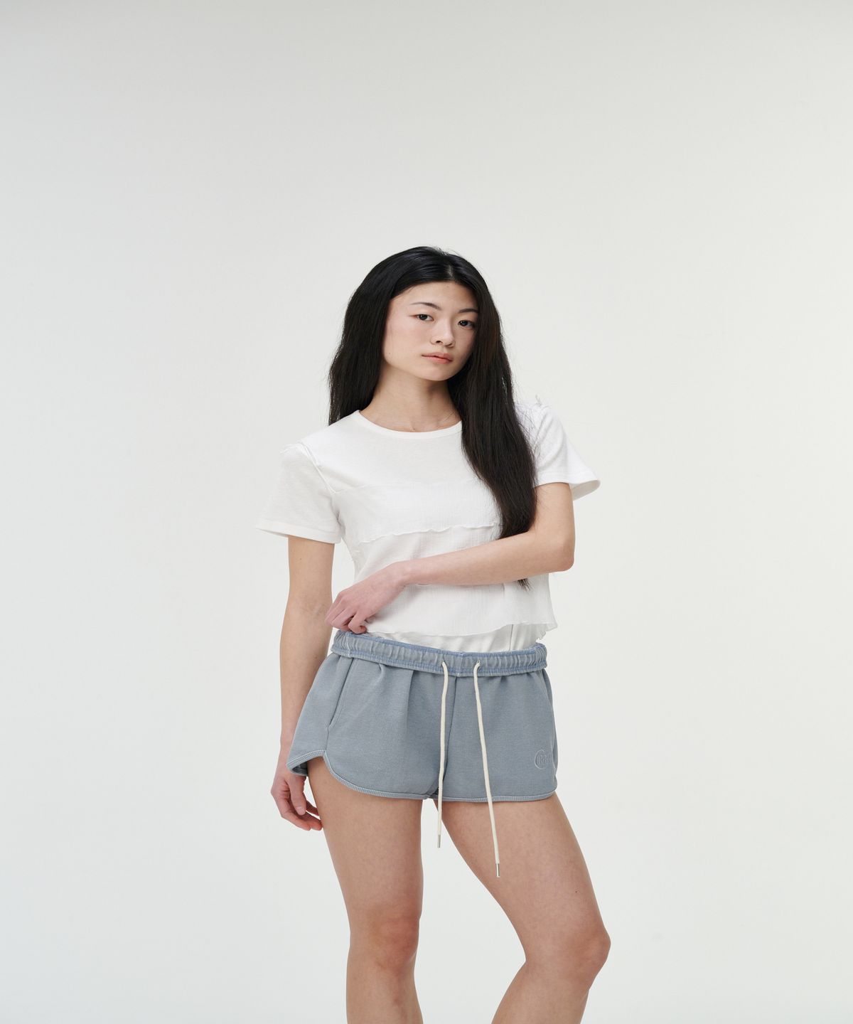 까롯(CARROTTE) Celeb Yoru Tiered Blouse, White