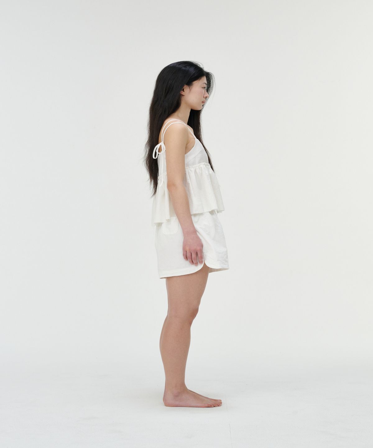 까롯(CARROTTE) Apel Frill Tencel Blouse, White