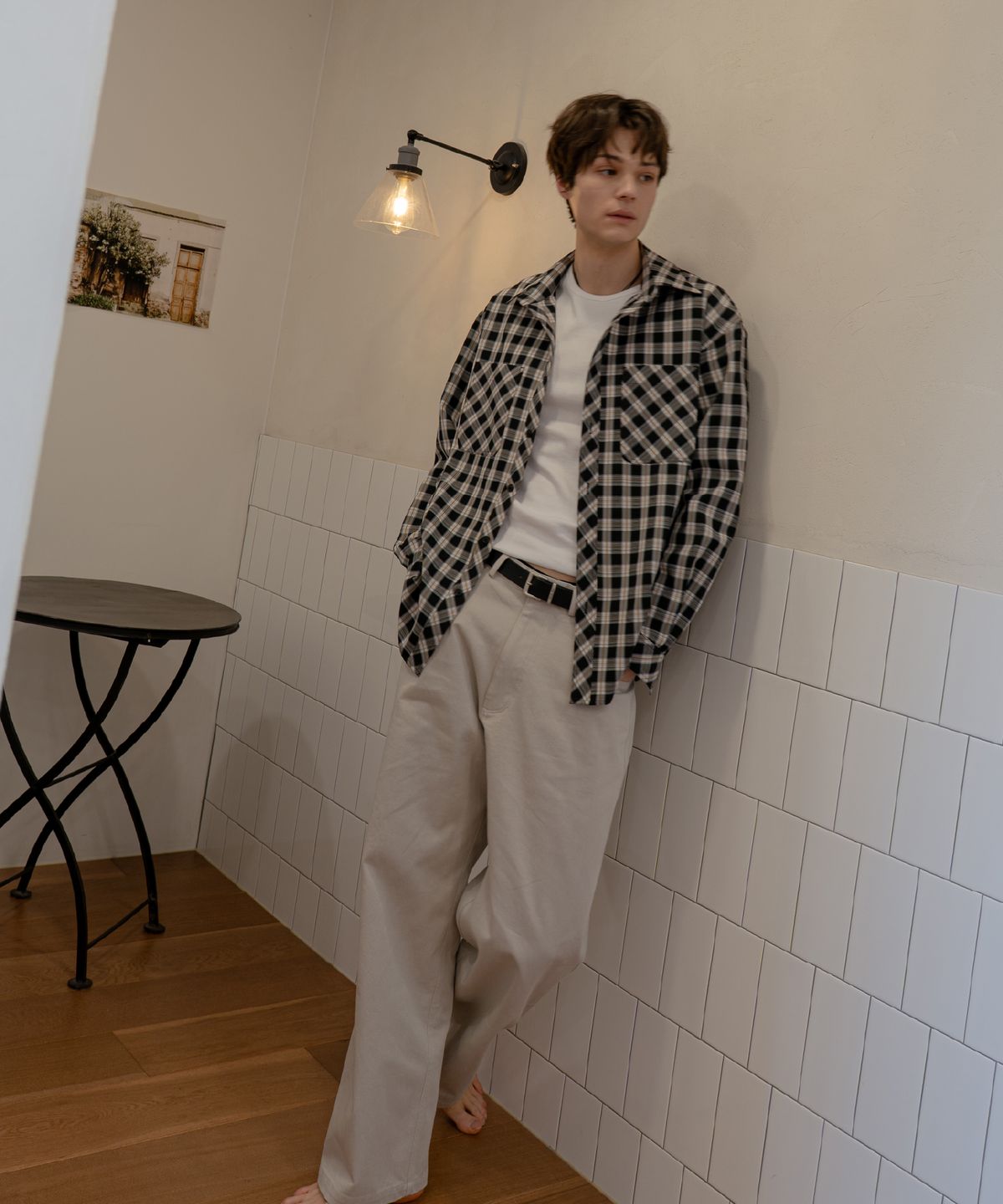 른넷(LEUNNET) 보아즈 체크 셔츠 (Boaz Check Shirt) / Black White