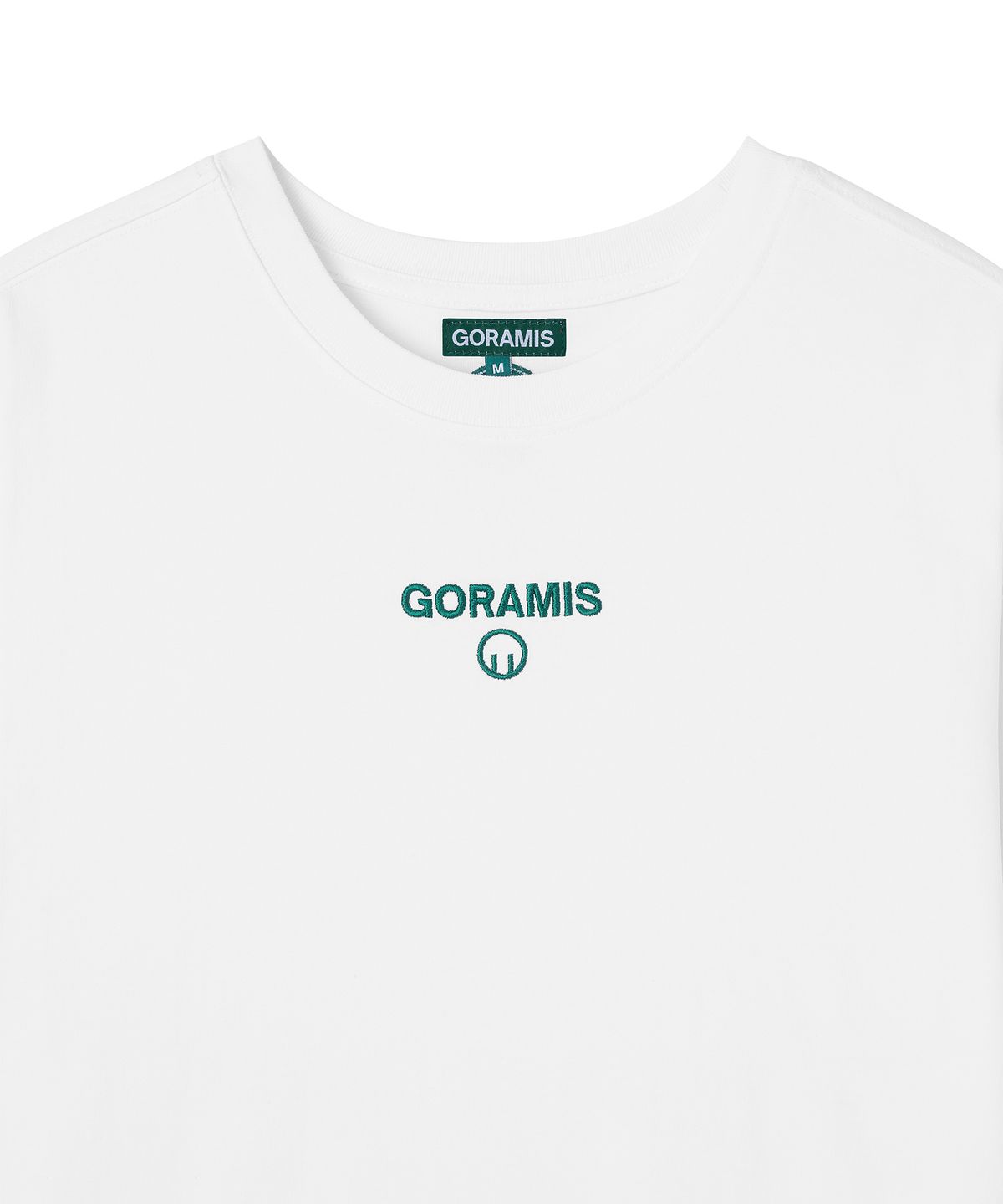 고라미스(GORAMIS) 로우 스크립트 프린팅 반팔 티셔츠 [WHITE]