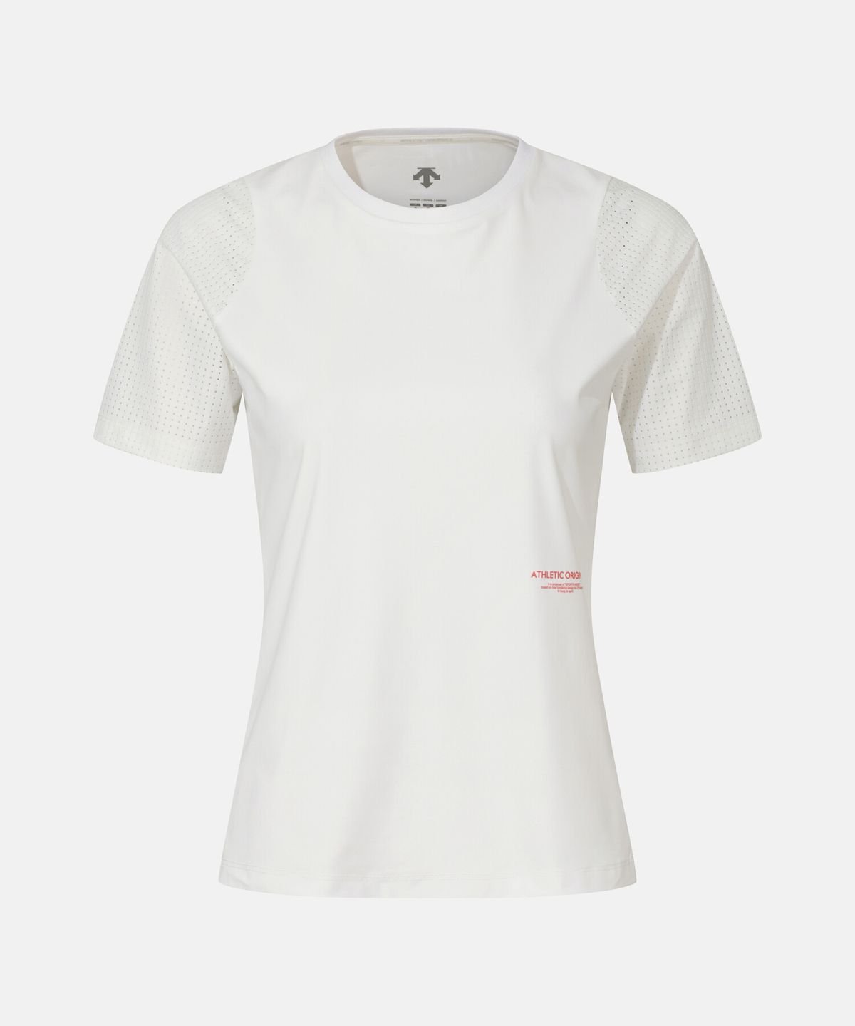 데상트(DESCENTE) 여성 메쉬 슬림핏 반팔 티셔츠 화이트 SR322RTS73