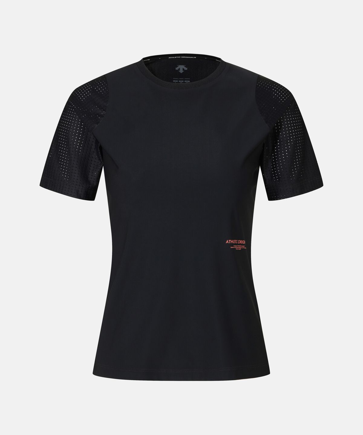 데상트(DESCENTE) 여성 메쉬 슬림핏 반팔 티셔츠 블랙 SR322RTS73