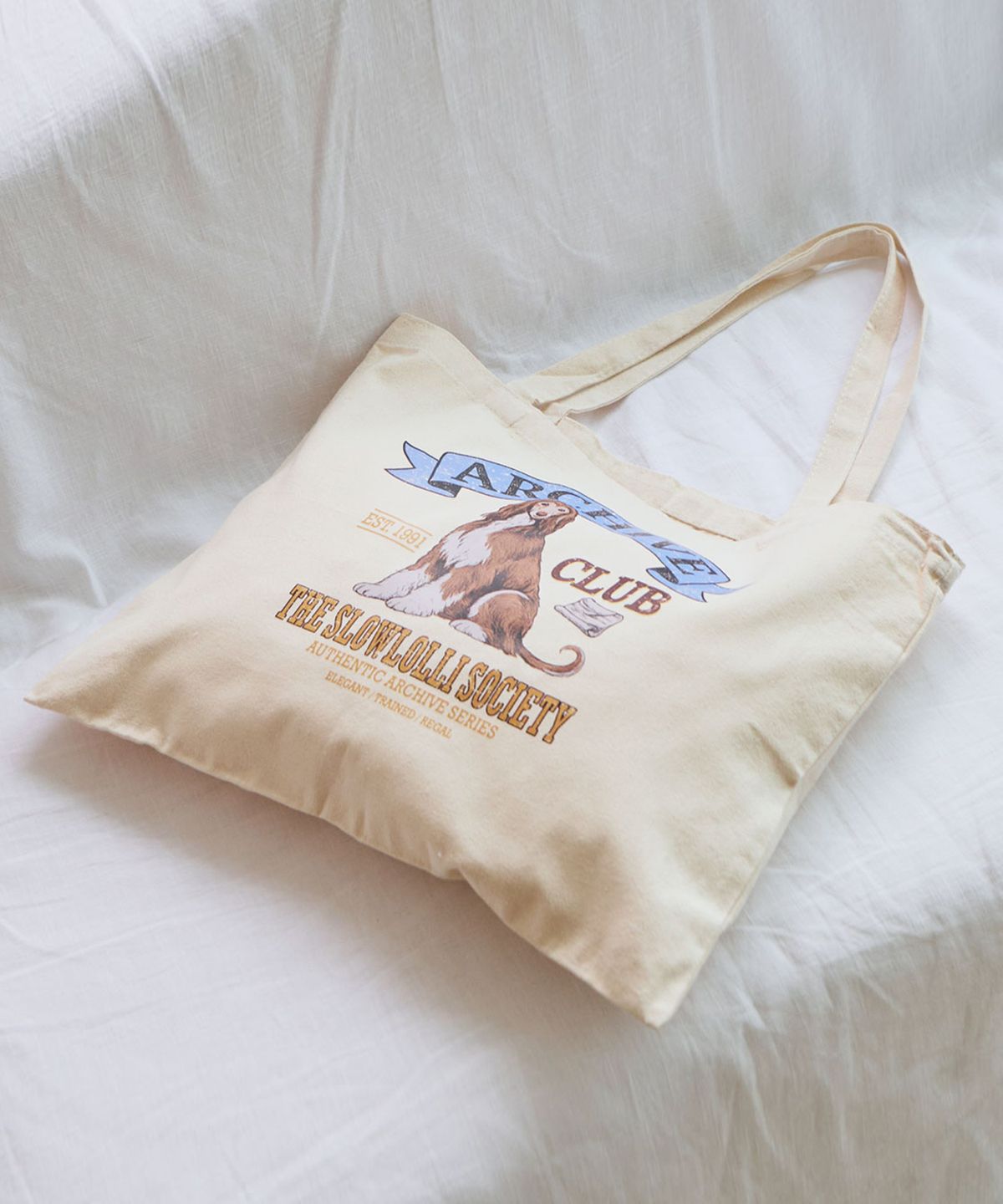 슬로우롤리(SLOWLOLLI) Archive puppy ecobag - Ivory
