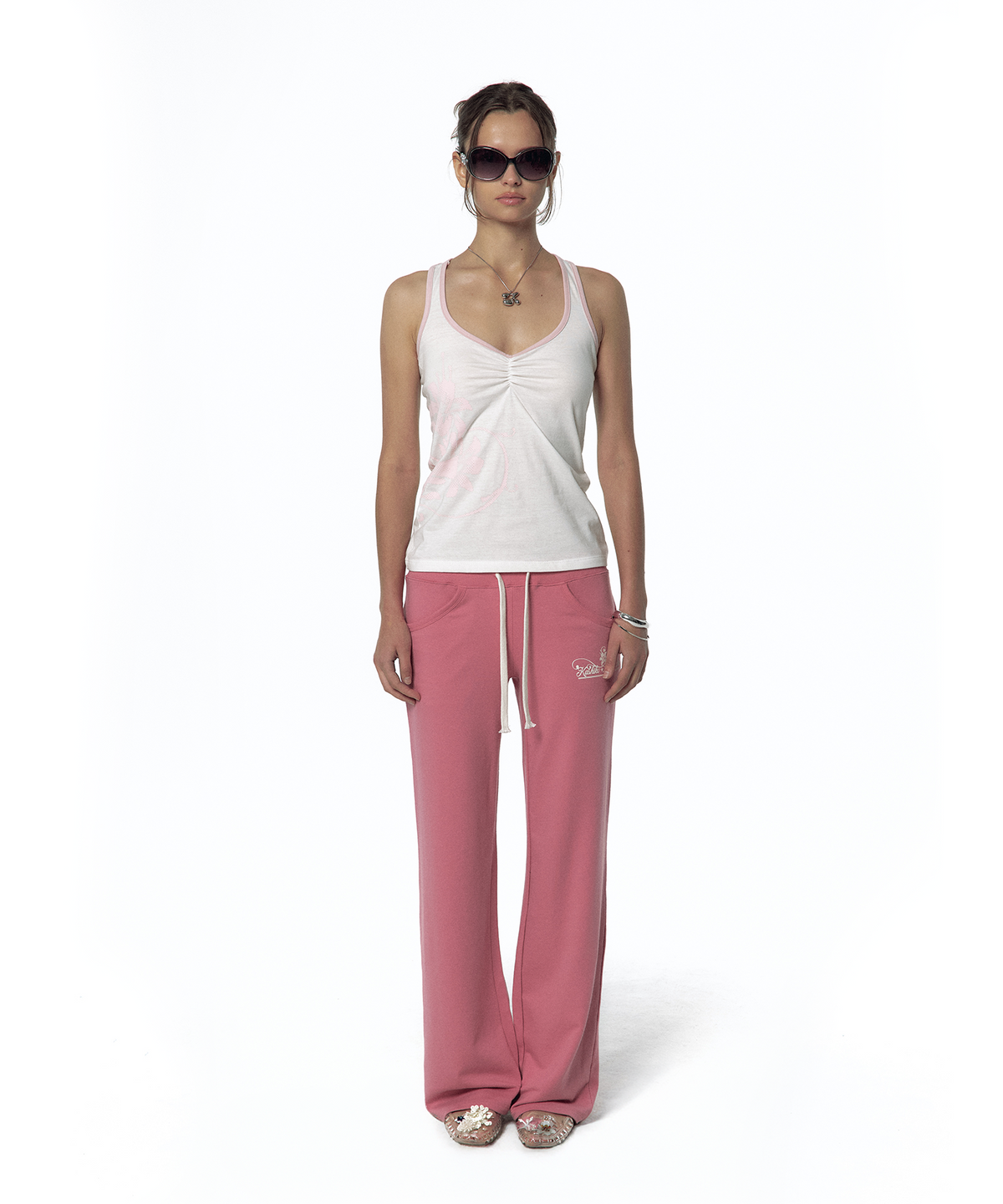 카시코(KASHIKO) Lily Racerback Top White