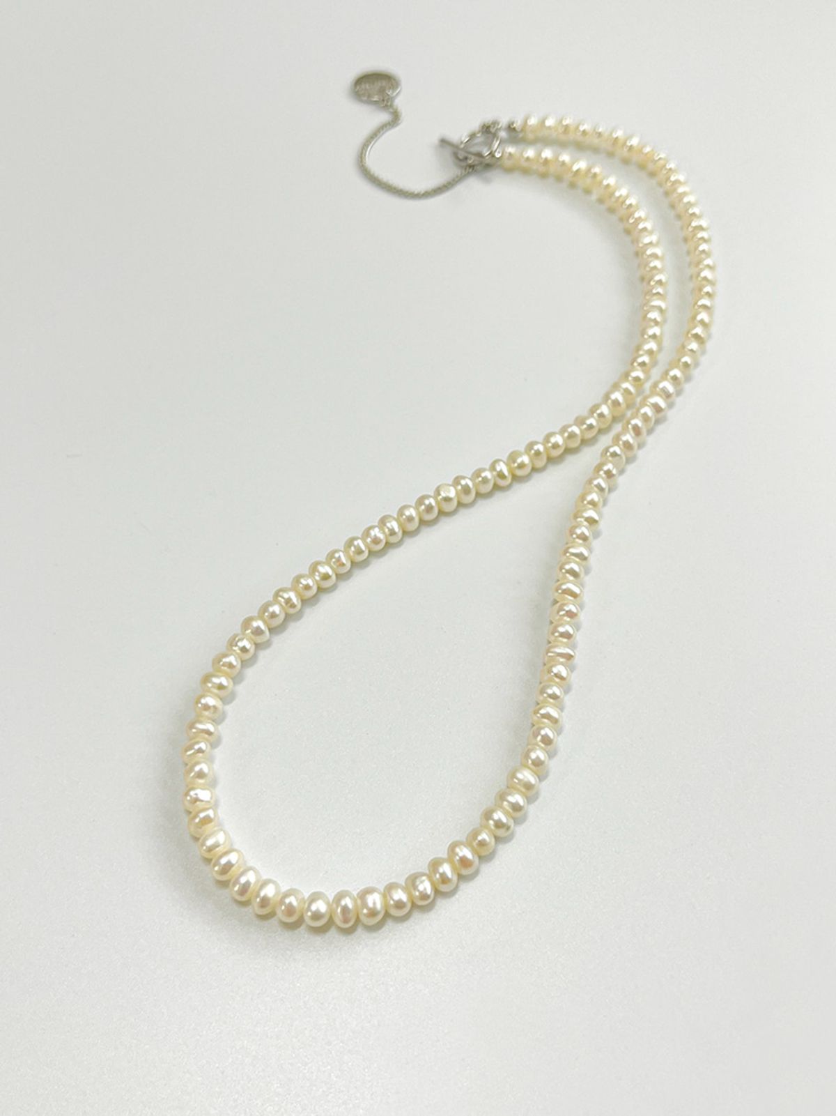 소수(SOSOO) Natural Pearl Drop Chain Toggle Necklace