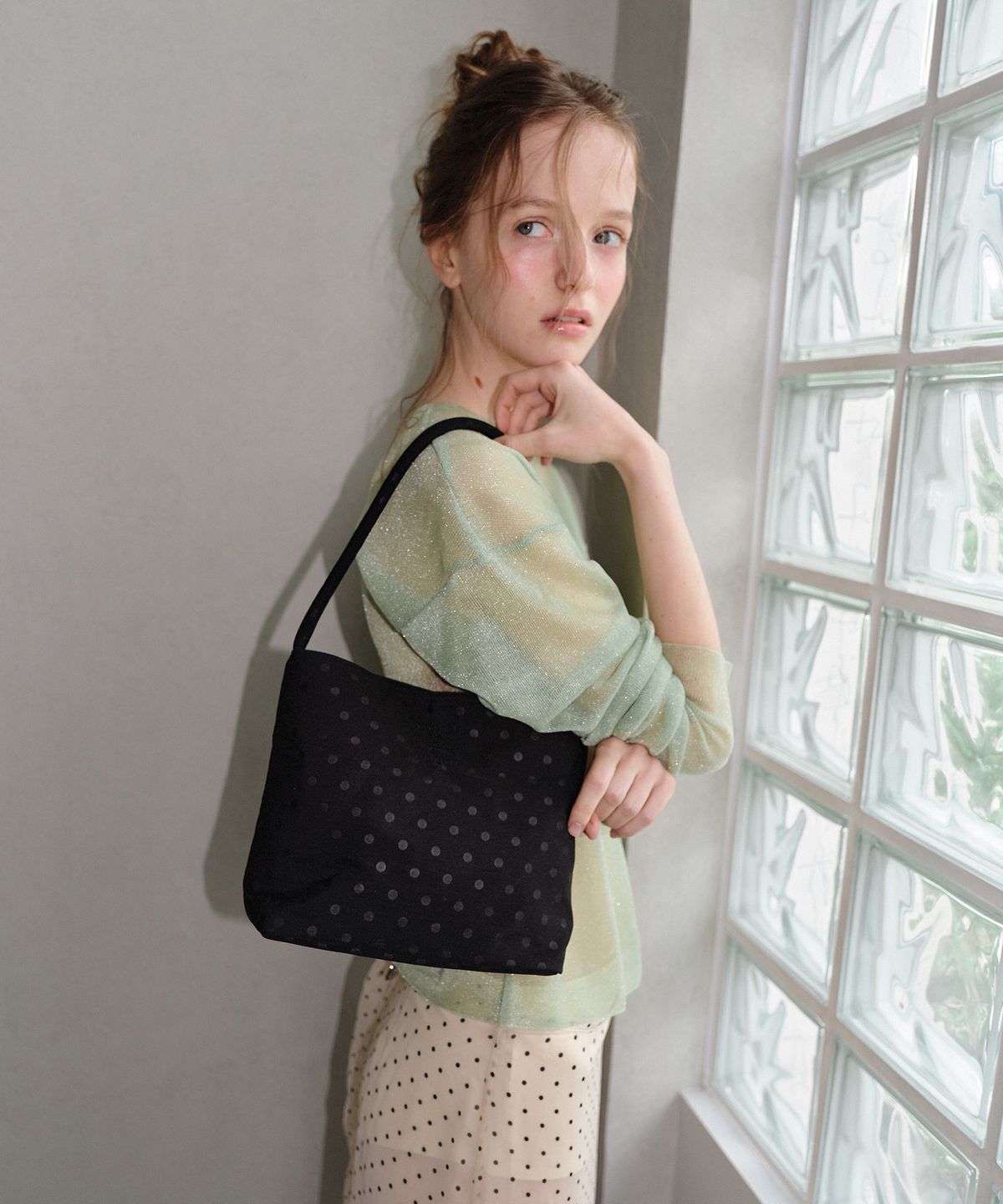 무쿠앤에보니(MUCU AND EBONY) Nearest Bag _ Dot Black