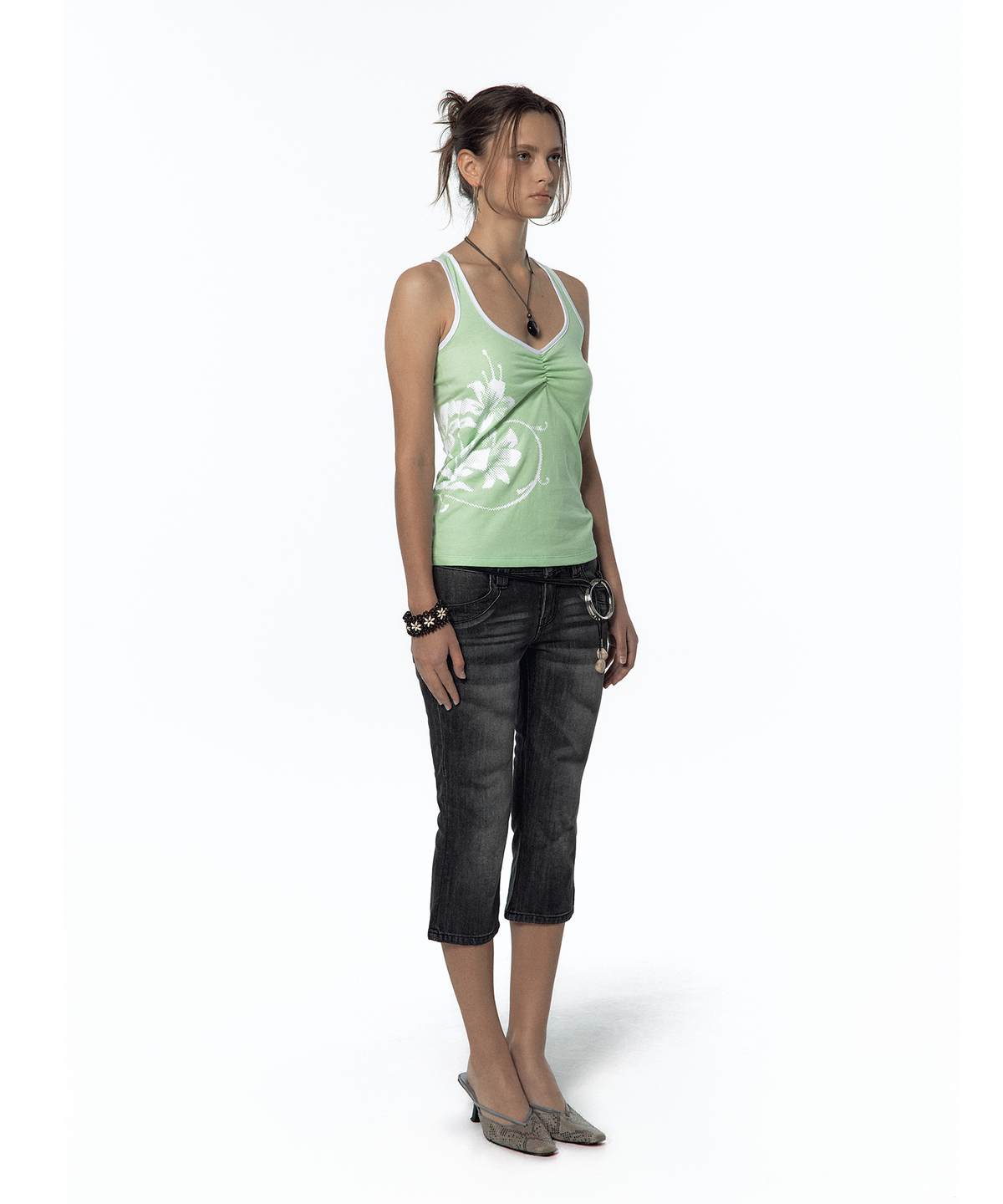 카시코(KASHIKO) Lily Racerback Top Lime