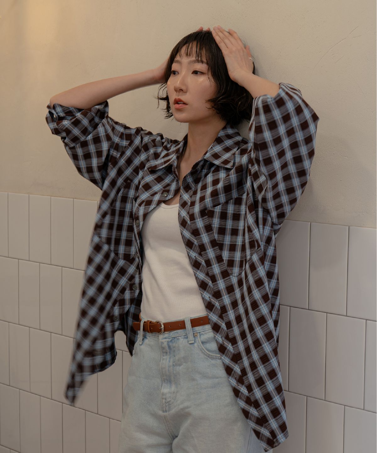 른넷(LEUNNET) 보아즈 체크 셔츠(Boaz Check Shirt) / Brown Blue