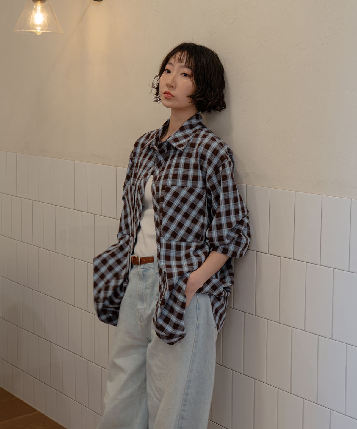 른넷(LEUNNET) 보아즈 체크 셔츠(Boaz Check Shirt) / Brown Blue