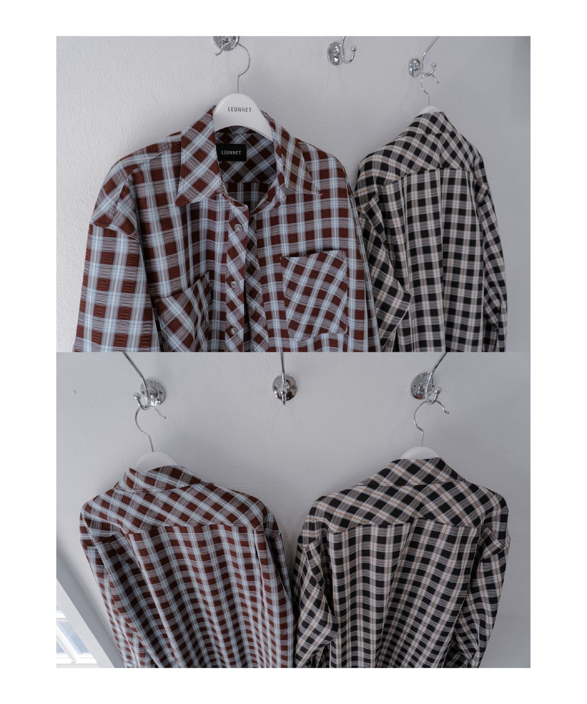 른넷(LEUNNET) 보아즈 체크 셔츠(Boaz Check Shirt) / Brown Blue