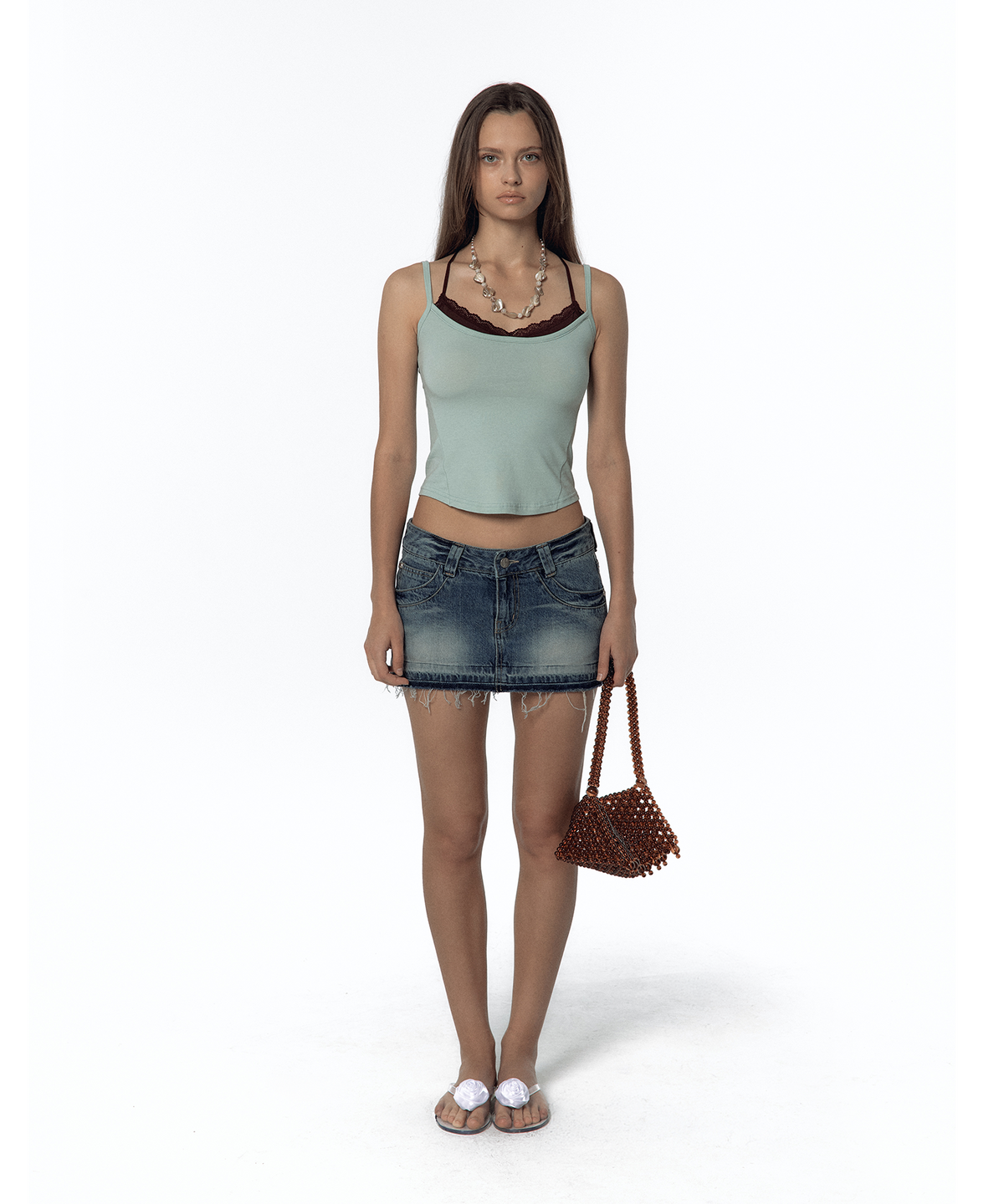 카시코(KASHIKO) Nessa Lace Top Mint-Wine