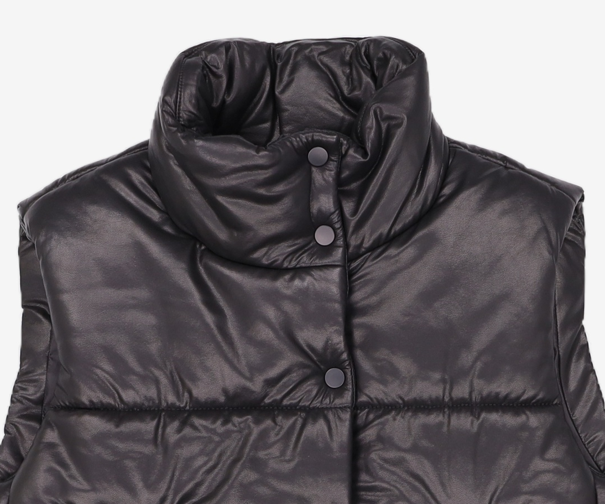 미쏘(MIXXO) 비건레더 패딩조끼 MIWJPCV22C M