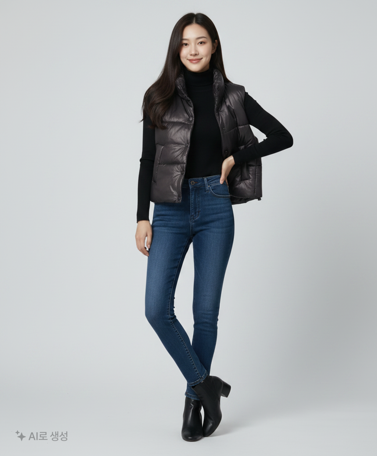 미쏘(MIXXO) 비건레더 패딩조끼 MIWJPCV22C M
