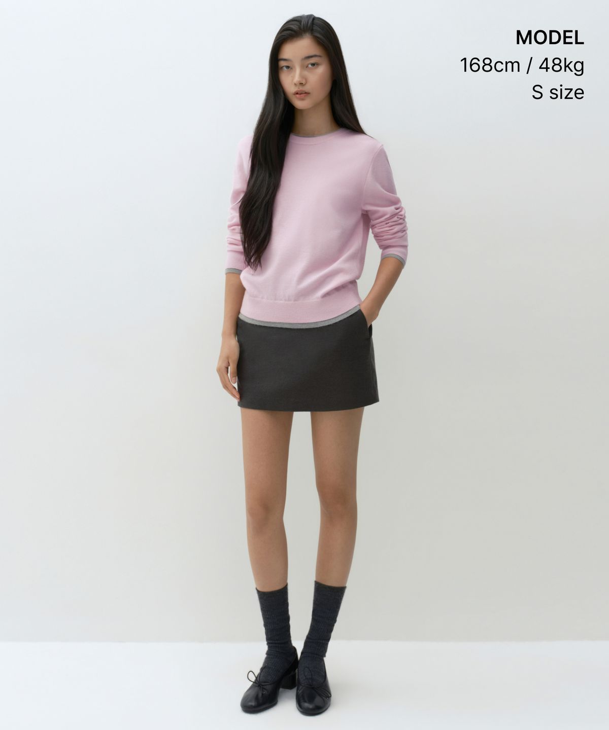 무신사 스탠다드 우먼(MUSINSA STANDARD WOMAN) 우먼즈 레이어드 크루 넥 니트 [페일 핑크]