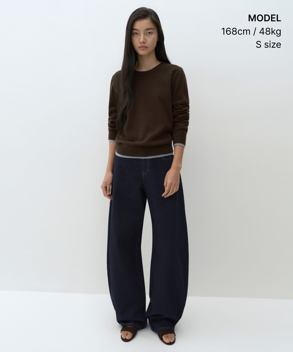 무신사 스탠다드 우먼(MUSINSA STANDARD WOMAN) 우먼즈 레이어드 크루 넥 니트 [브라운]