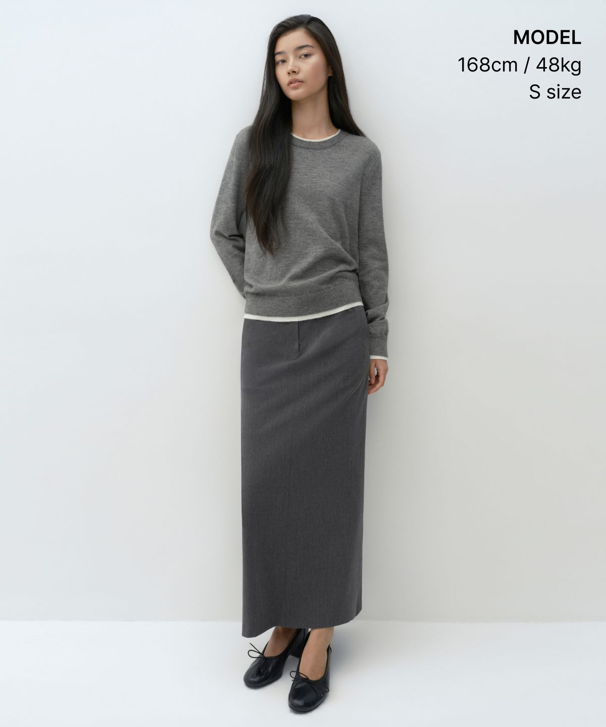무신사 스탠다드 우먼(MUSINSA STANDARD WOMAN) 우먼즈 레이어드 크루 넥 니트 [미디엄 그레이]