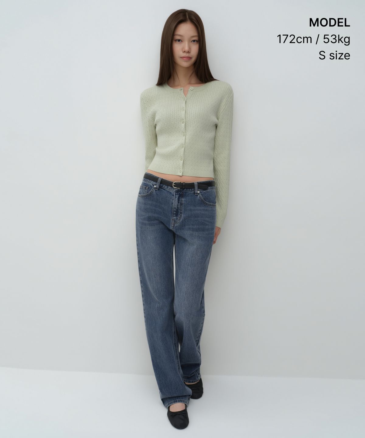무신사 스탠다드 우먼(MUSINSA STANDARD WOMAN) 우먼즈 케이블 라운드 넥 가디건 [라이트 그린]
