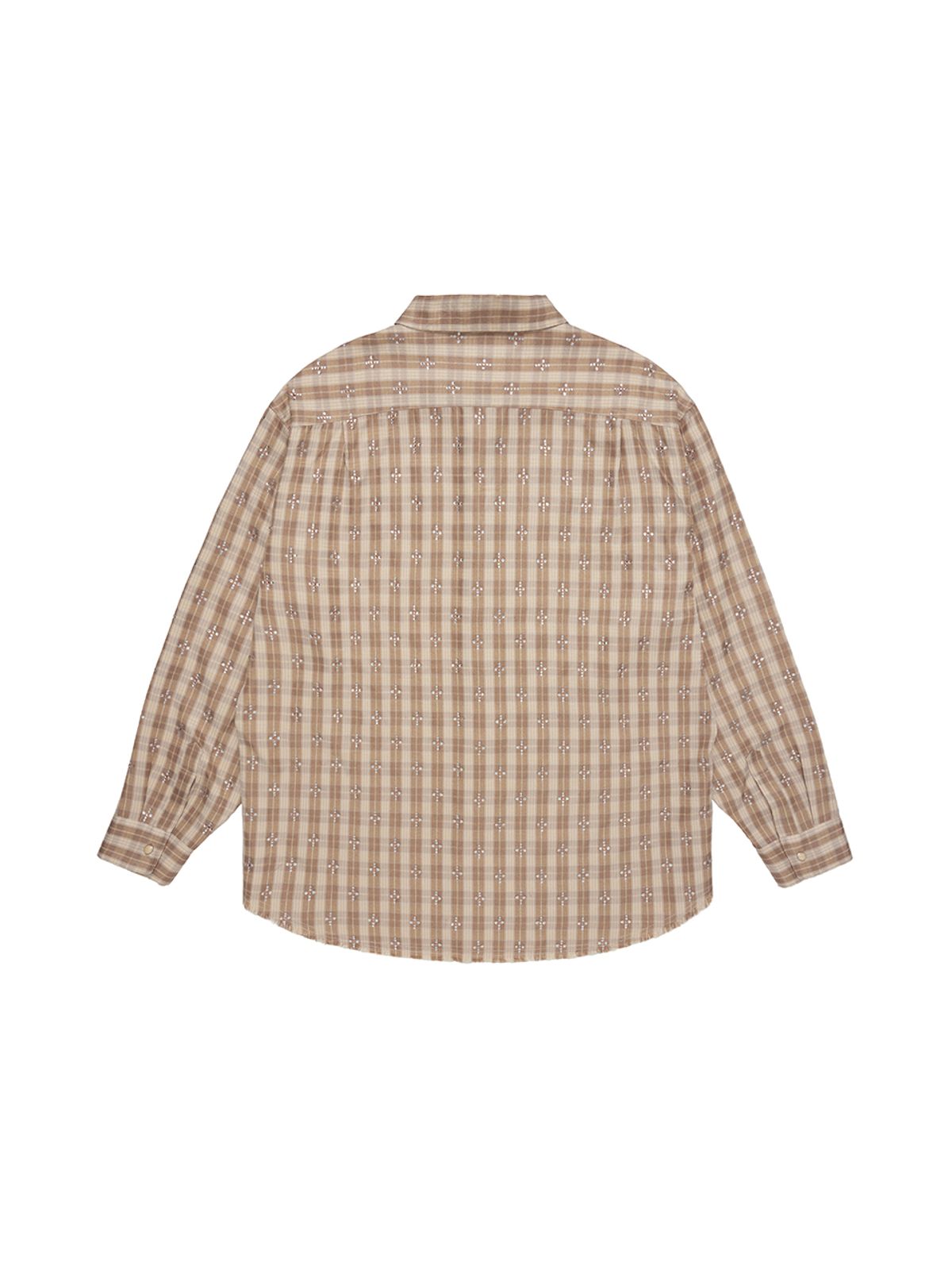 와이이이엘(YEEL) RHINESTONE PLAID OVERSHIRT BEIGE
