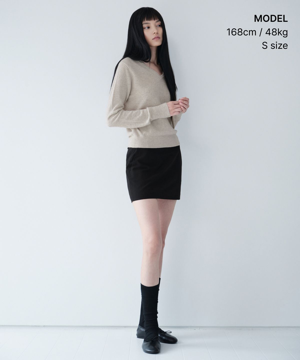 무신사 스탠다드 우먼(MUSINSA STANDARD WOMAN) [플러스] 우먼즈 캐시미어 100 브이 넥 니트 [오트밀]