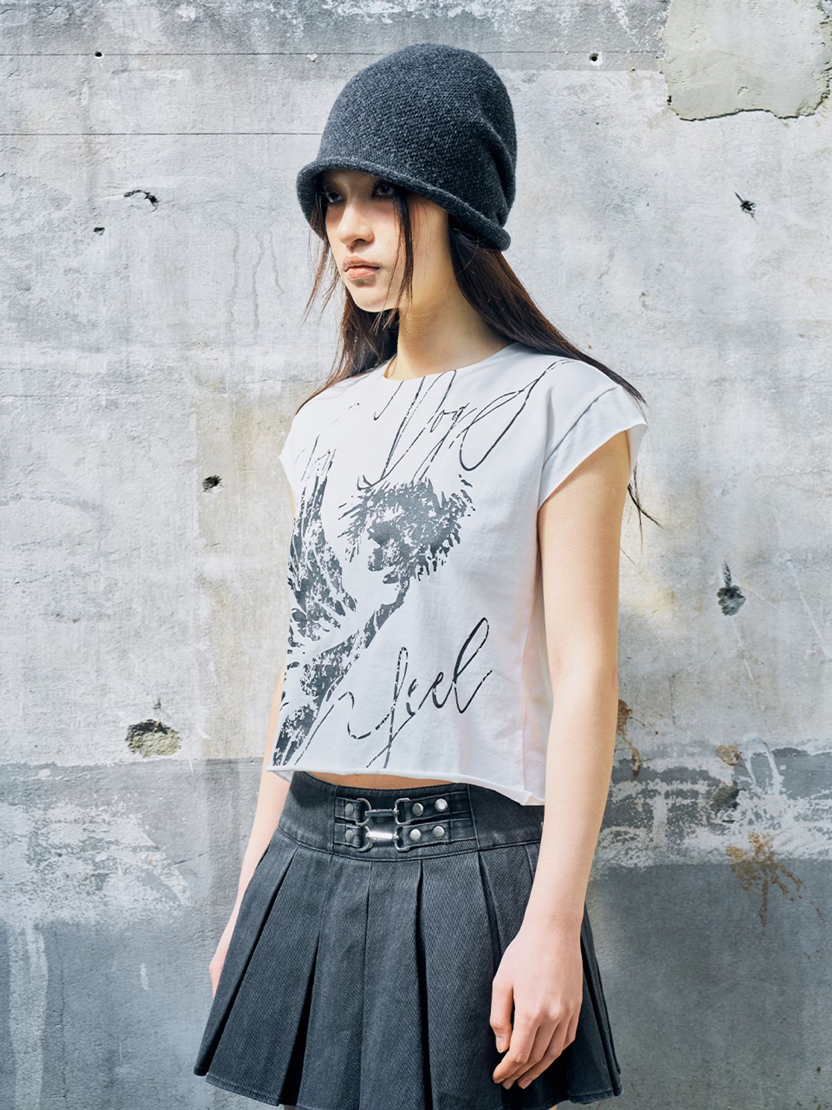 와이이이엘(YEEL) ROCKSTAR CAP SLEEVE T-SHIRT WHITE