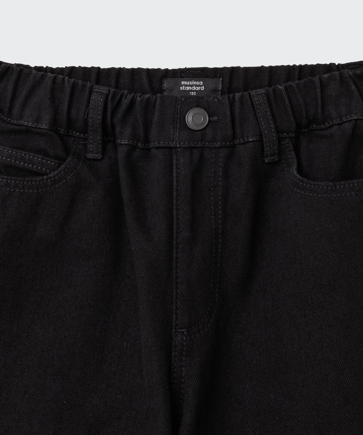 무신사 스탠다드 키즈(MUSINSA STANDARD KIDS) 커브드 데님 팬츠 [블랙]