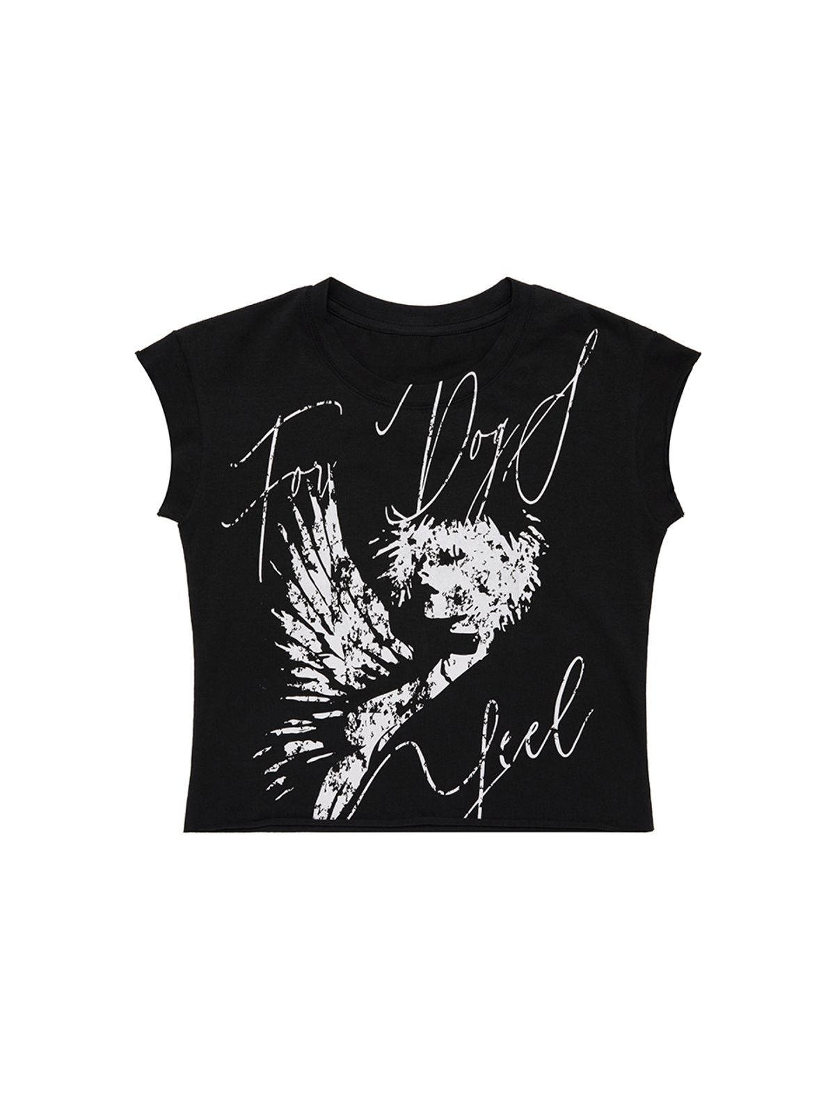 와이이이엘(YEEL) ROCKSTAR CAP SLEEVE T-SHIRT BLACK
