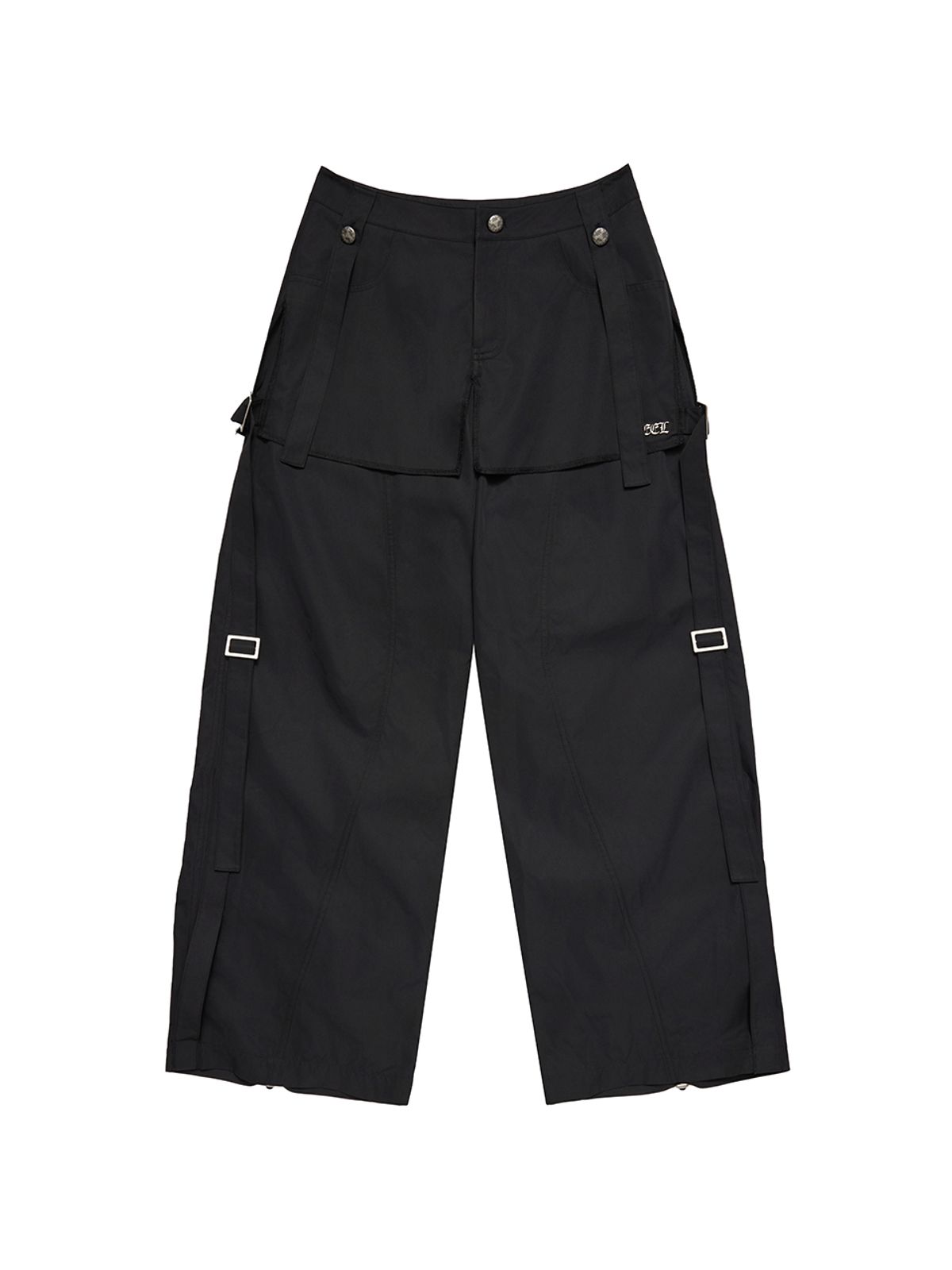 와이이이엘(YEEL) SKIRT LAYERED WIDE PANTS BLACK