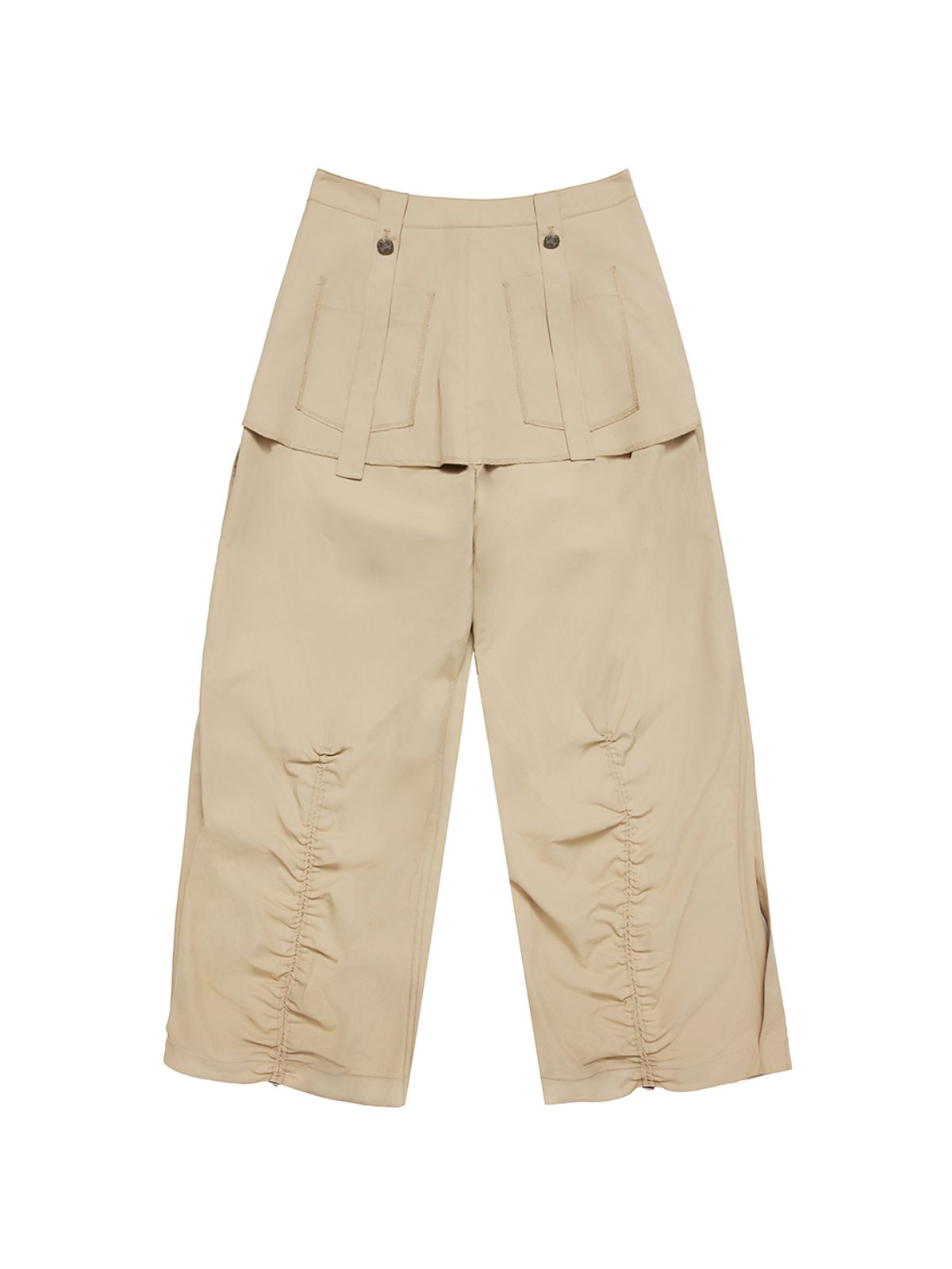 와이이이엘(YEEL) SKIRT LAYERED WIDE PANTS BEIGE
