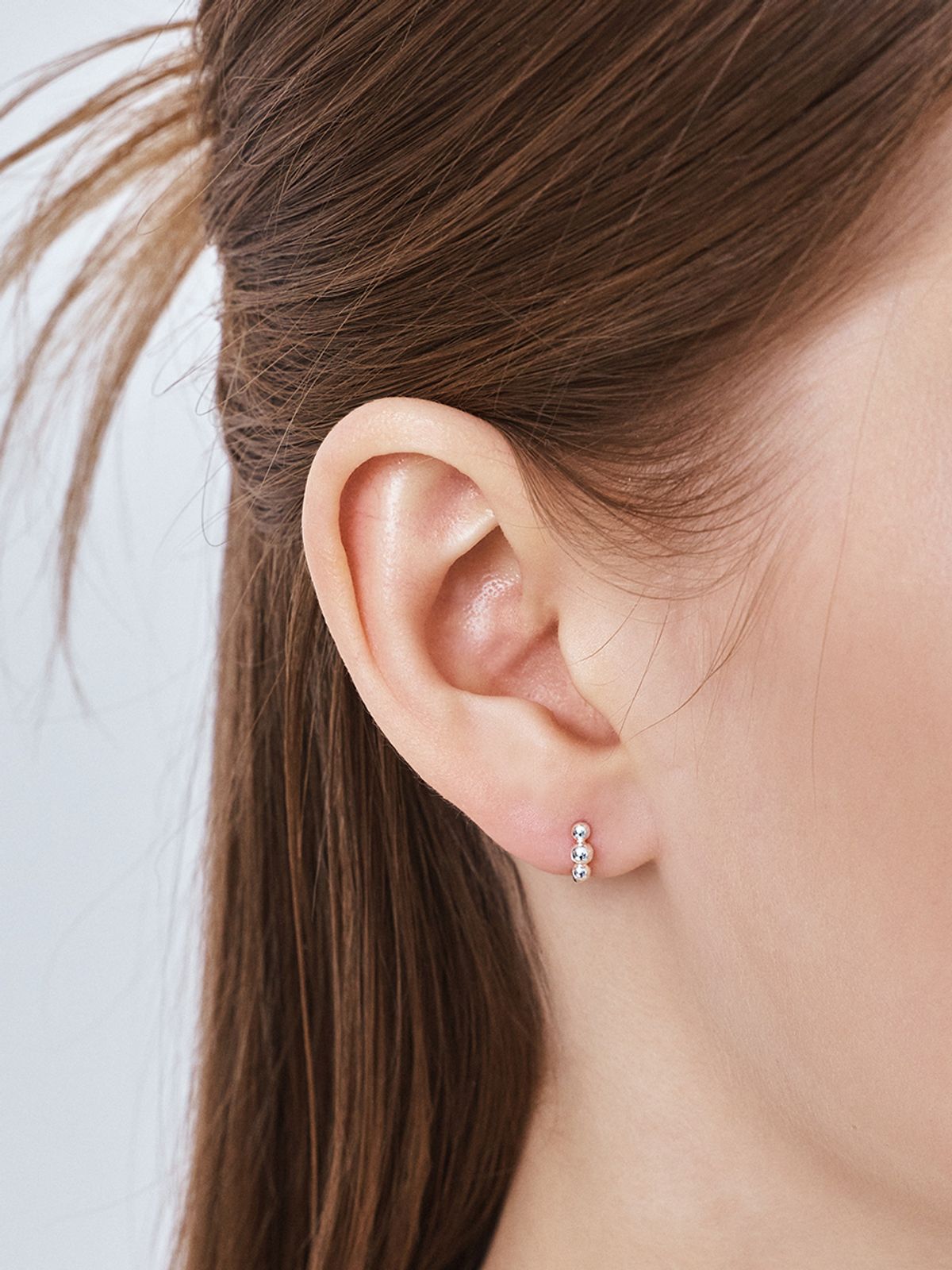 헤이(HEI) [sv925] triple ball hoop earrings