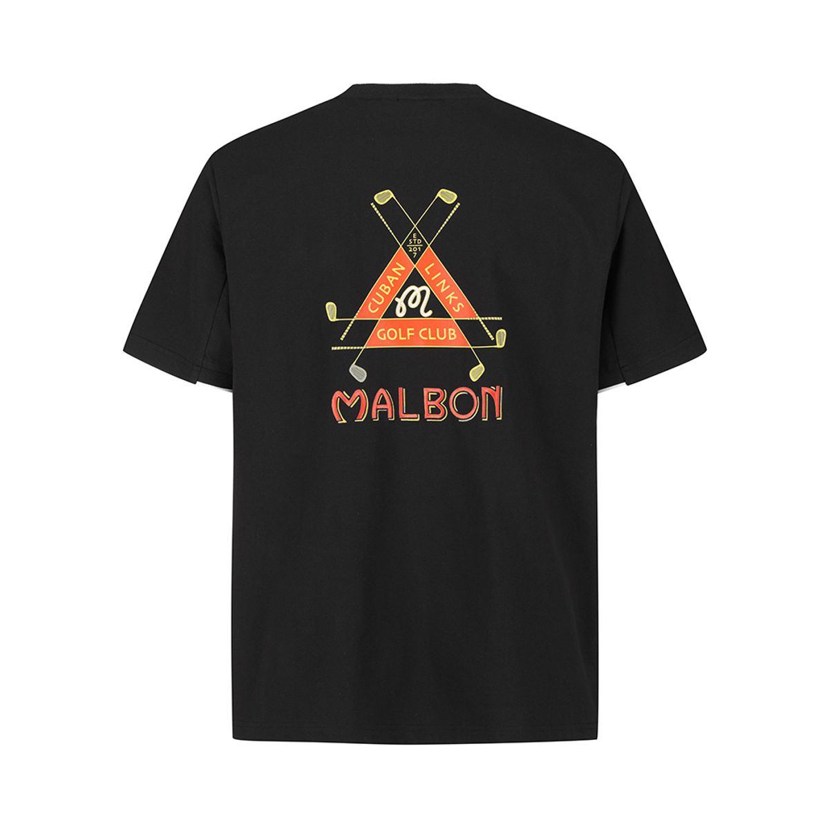 말본 골프(MALBON GOLF) 버킷 쿠바 유니 라운드 티셔츠 BLACK
