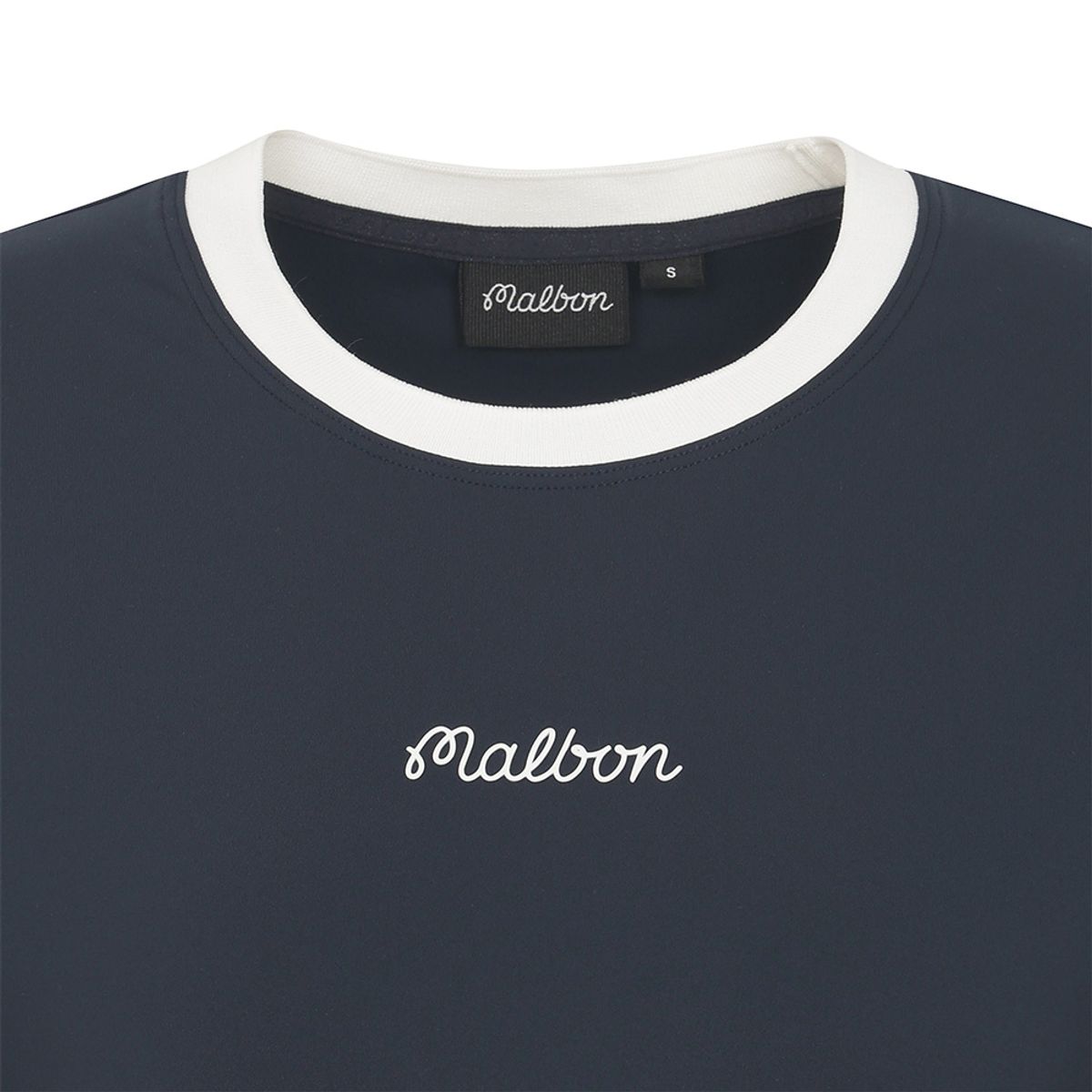 말본 골프(MALBON GOLF) 컬러드 넥 라운드 티셔츠 NAVY (WOMAN)