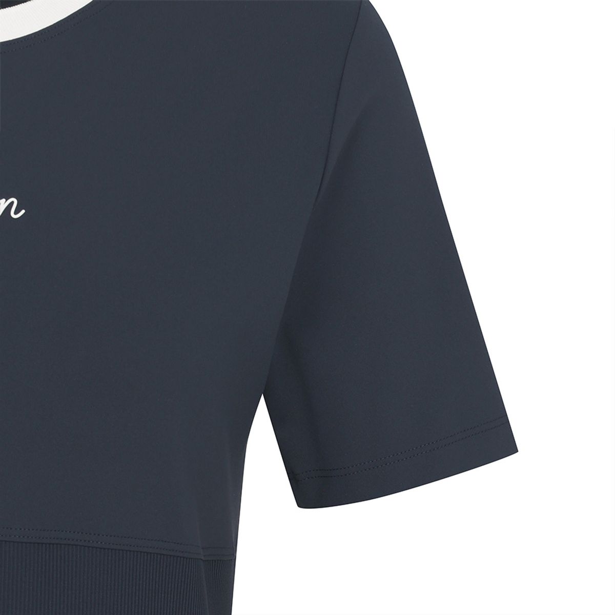 말본 골프(MALBON GOLF) 컬러드 넥 라운드 티셔츠 NAVY (WOMAN)