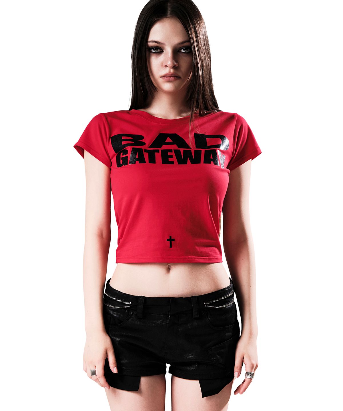 이양(EYANG) BAD GATEWAY GLITTER T-SHIRT RED