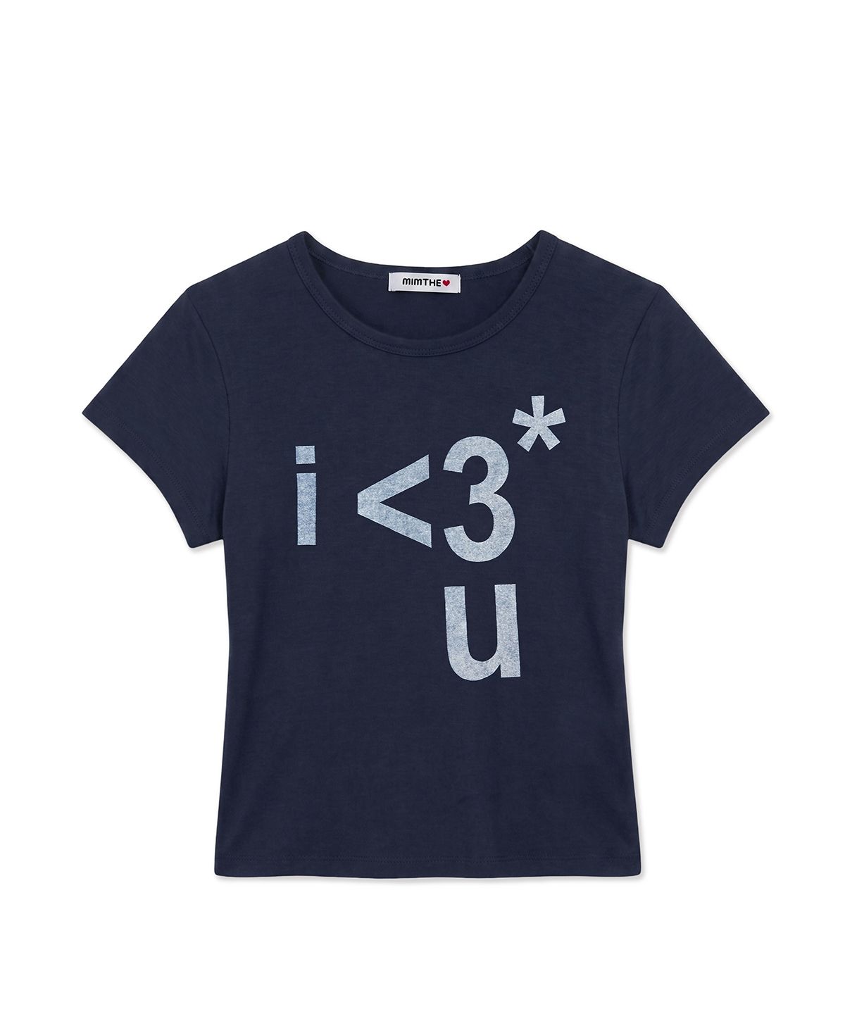 밈더워드로브(MIMTHEWARDROBE) [밈더 X 해나] Luv-U Printed T-Shirt_Navy