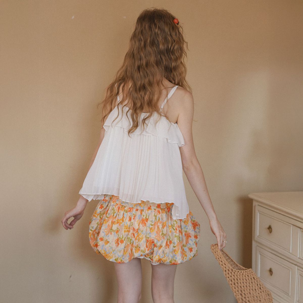 쎄무아듀(CEST MOIDEW) Cest_Floral balloon mini skirt_ORANGE