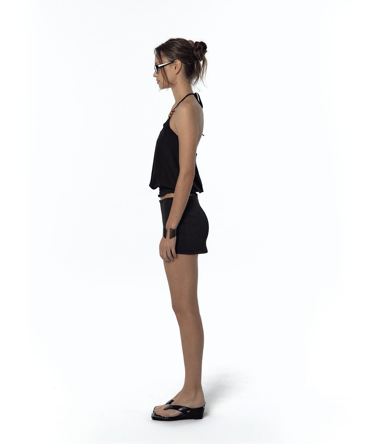 카시코(KASHIKO) Beadwork Halter Top Black