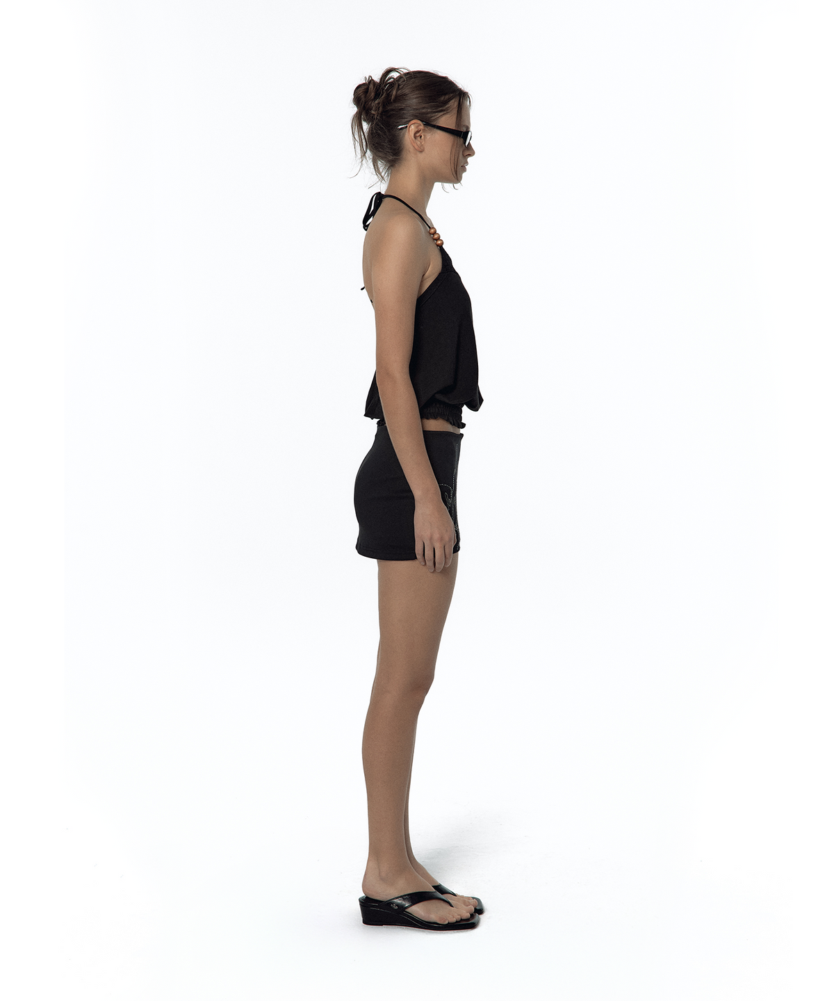 카시코(KASHIKO) Beadwork Halter Top Black