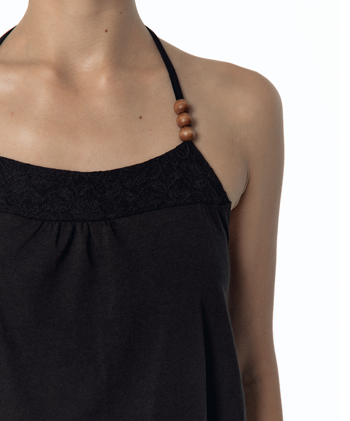 카시코(KASHIKO) Beadwork Halter Top Black