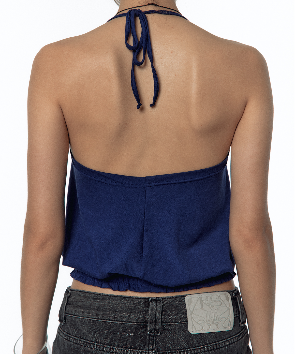 카시코(KASHIKO) Beadwork Halter Top Deep Blue