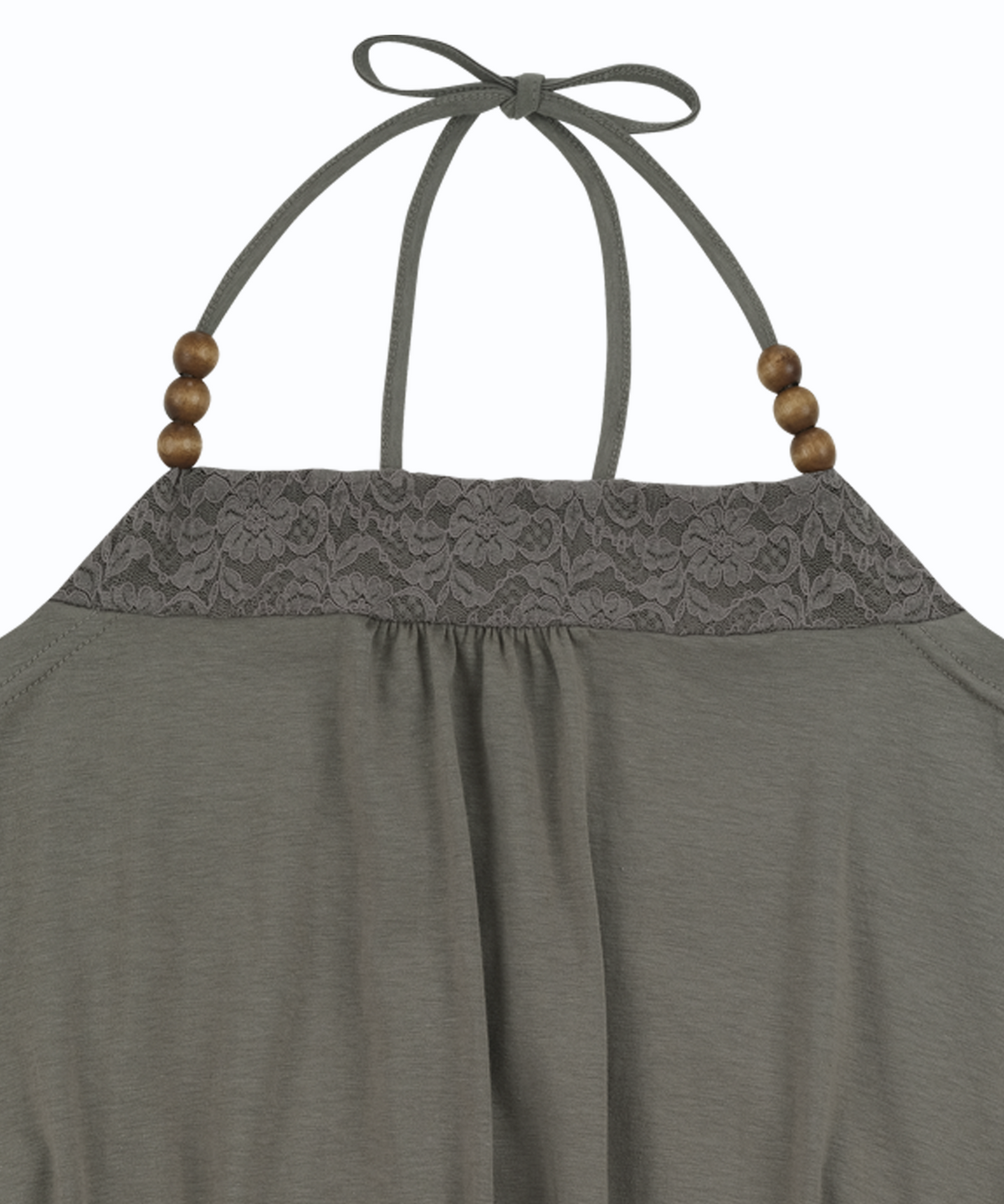 카시코(KASHIKO) Beadwork Halter Top Warm Gray