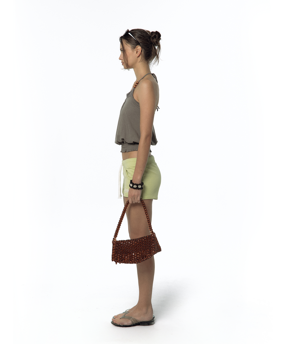 카시코(KASHIKO) Beadwork Halter Top Warm Gray