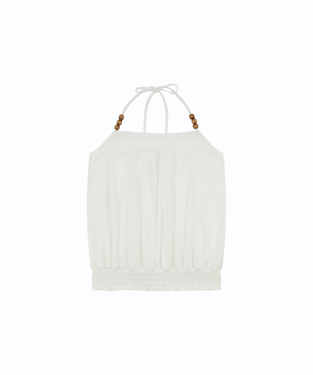 카시코(KASHIKO) Beadwork Halter Top White