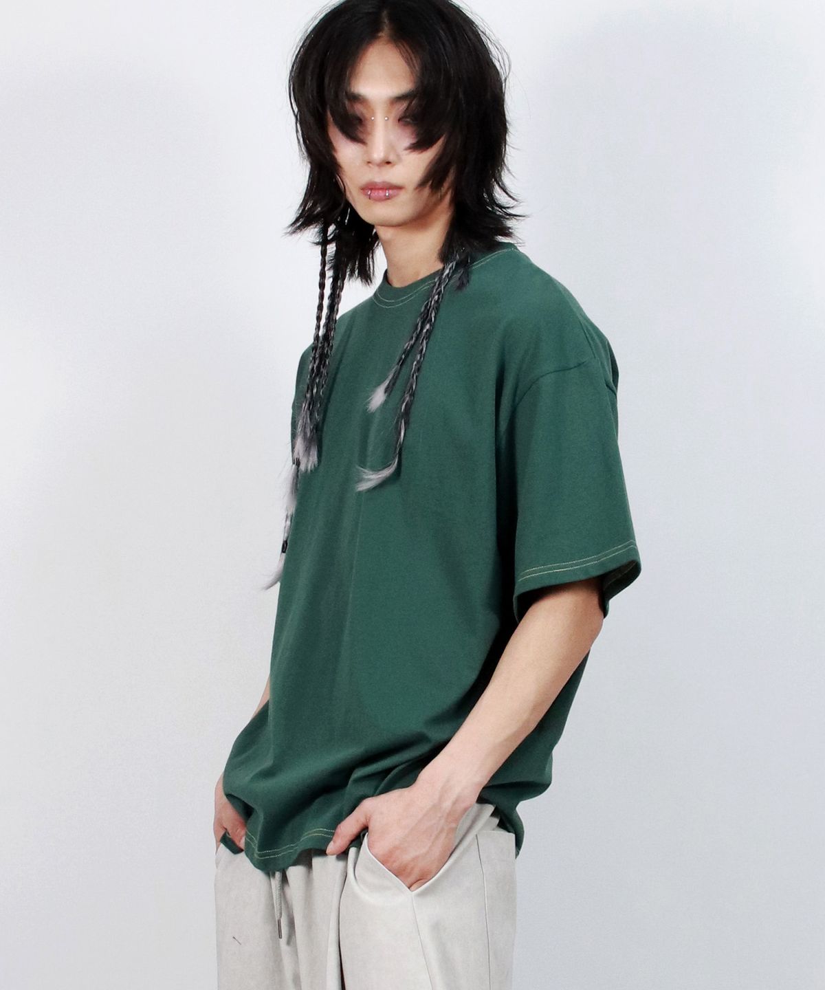 드마크(DEMARC) M OUTSTITCH BOXY SHORT SLEEVE TEE - khaki