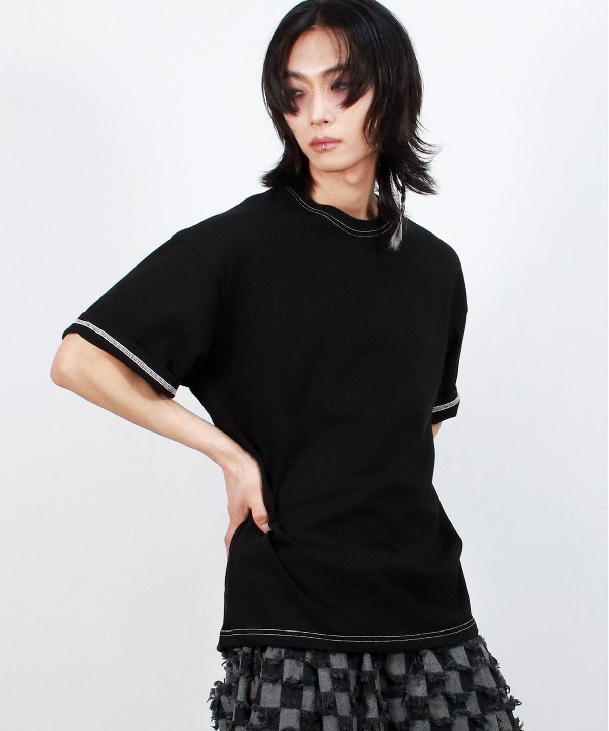 드마크(DEMARC) M OUTSTITCH BOXY SHORT SLEEVE TEE - Black