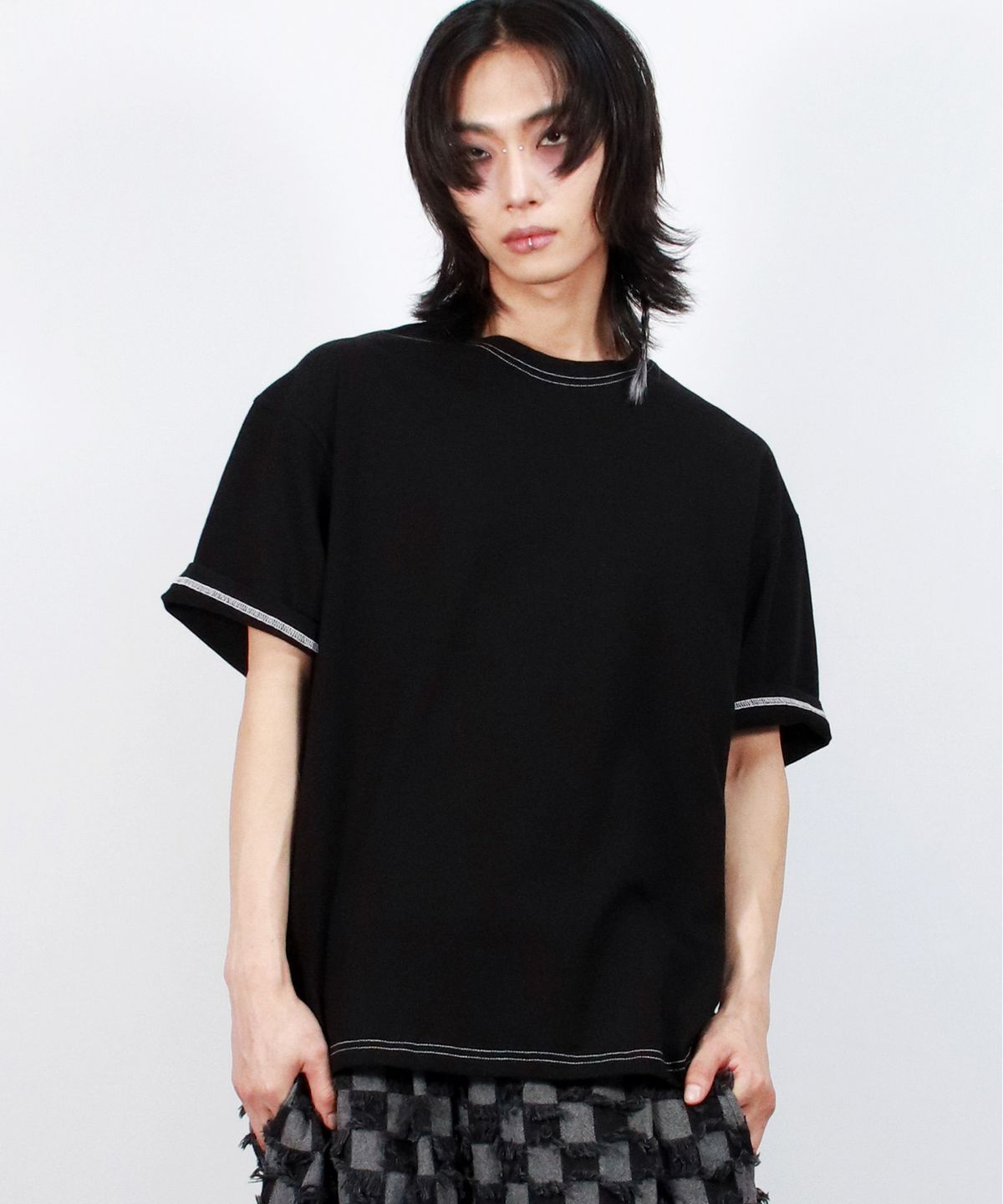 드마크(DEMARC) M OUTSTITCH BOXY SHORT SLEEVE TEE - Black