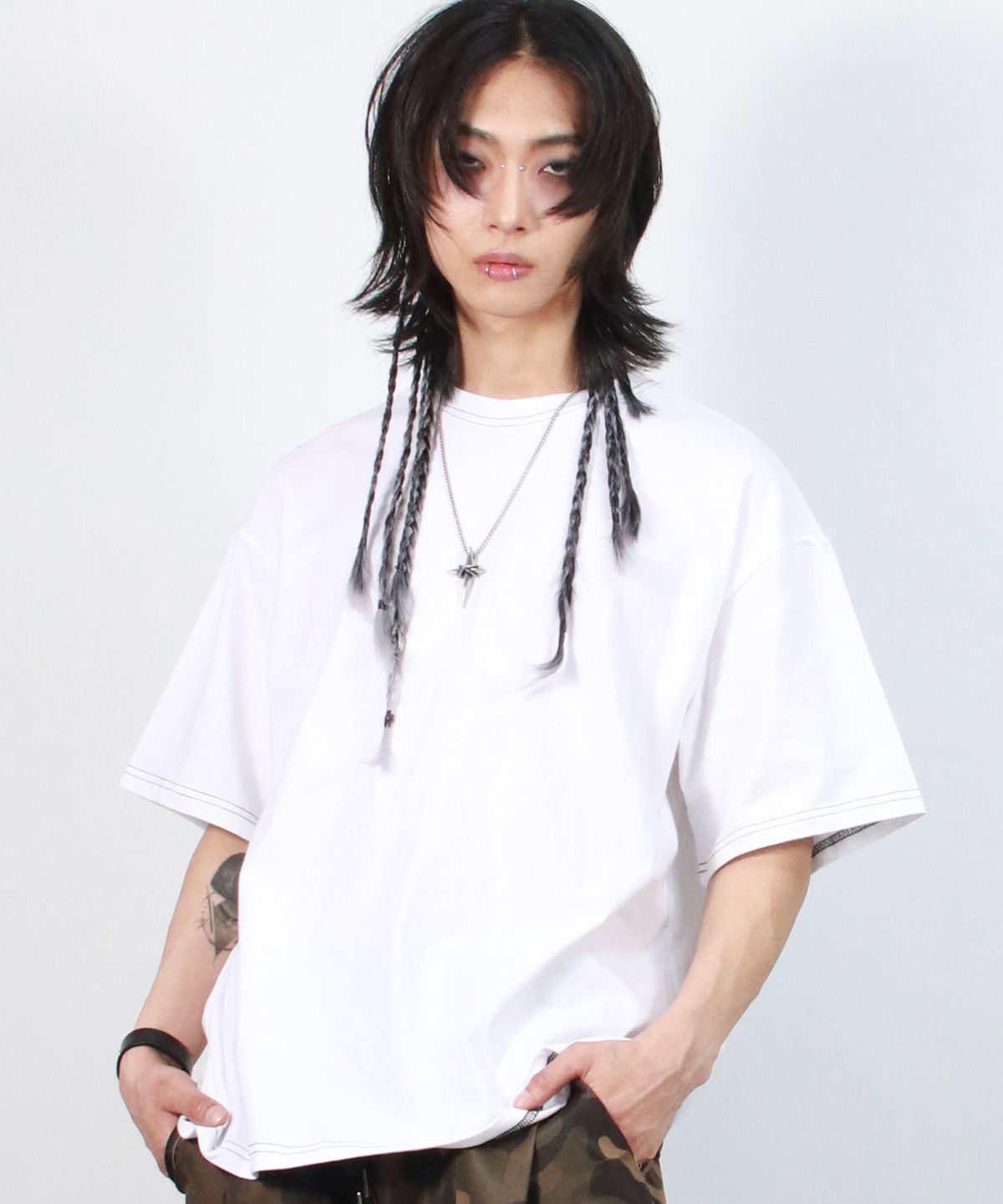 드마크(DEMARC) M OUTSTITCH BOXY SHORT SLEEVE TEE - White