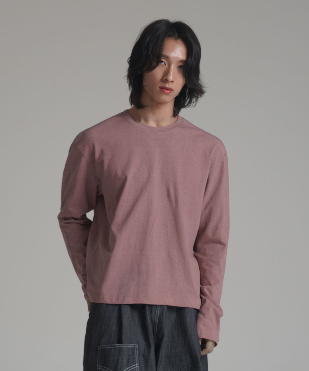 노밍(NOMING) [2PACK] 루즈핏 크롭 피그먼트 롱 슬리브 (4COLOR)